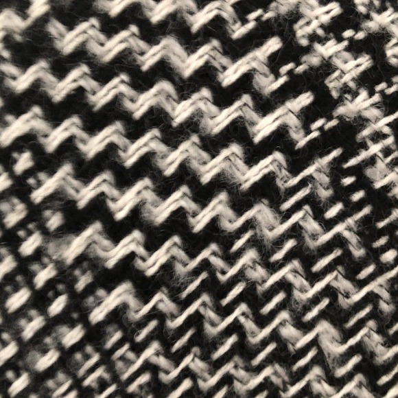 Guess Women's Wool Blend Faux Leather Arms Fringe Trim Plaid MOTO Jacket Sz M - Picture 9 of 10